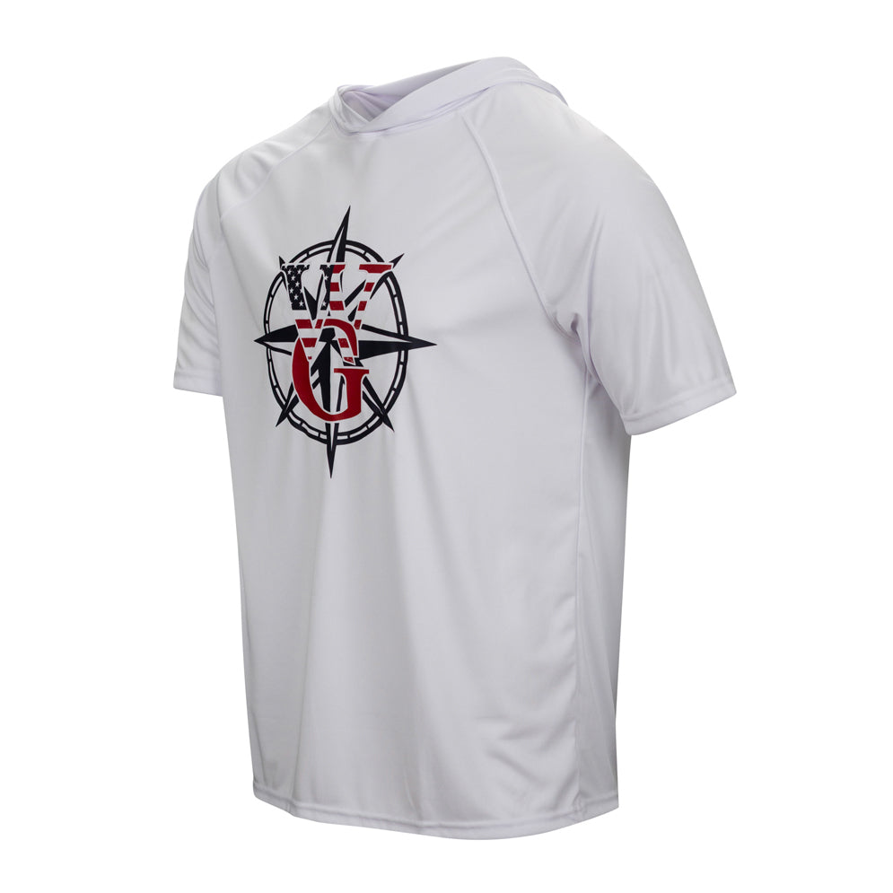 Red White & Blue Cooling Short Sleeve Hood Tee