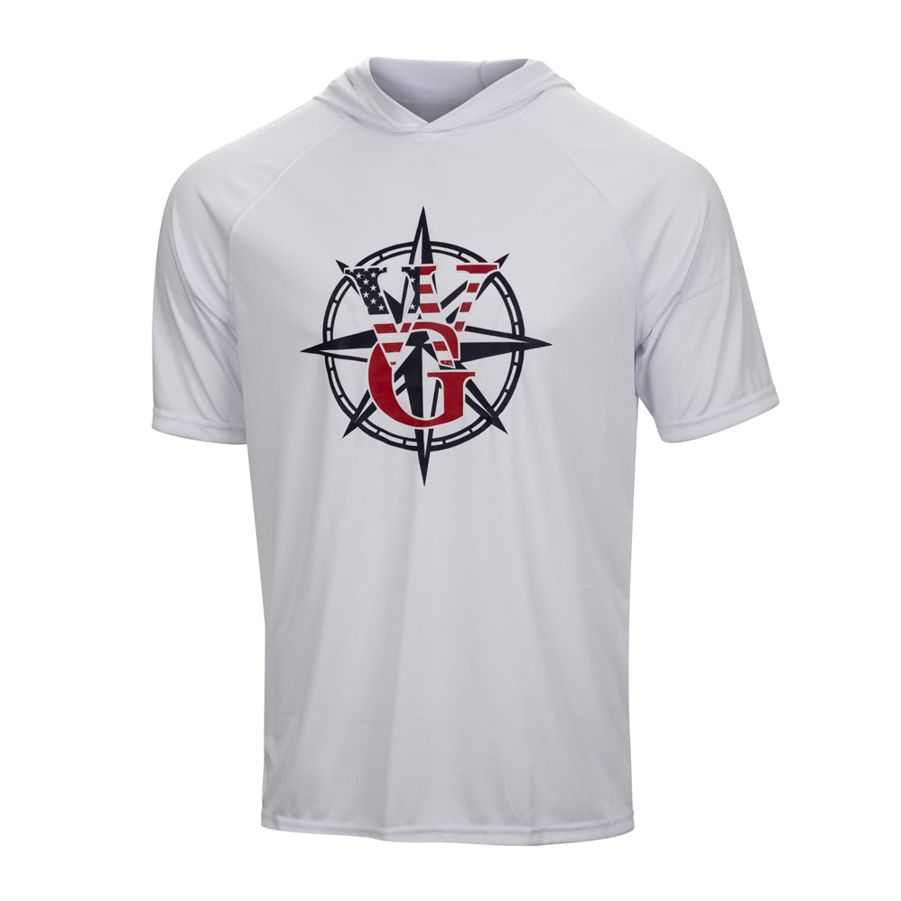 Red White & Blue Cooling Short Sleeve Hood Tee