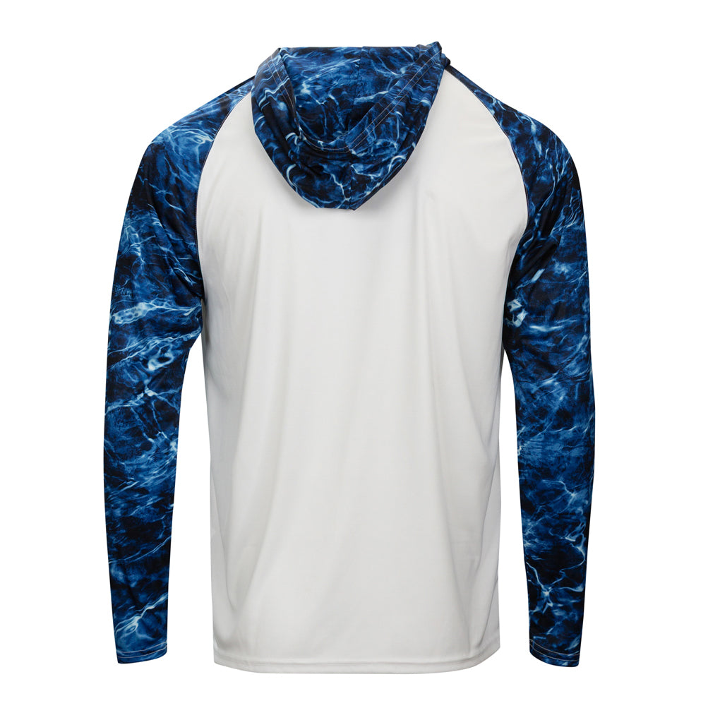 Red, White & Blue Dark Water Camo Long Sleeve Hood UPF 50+