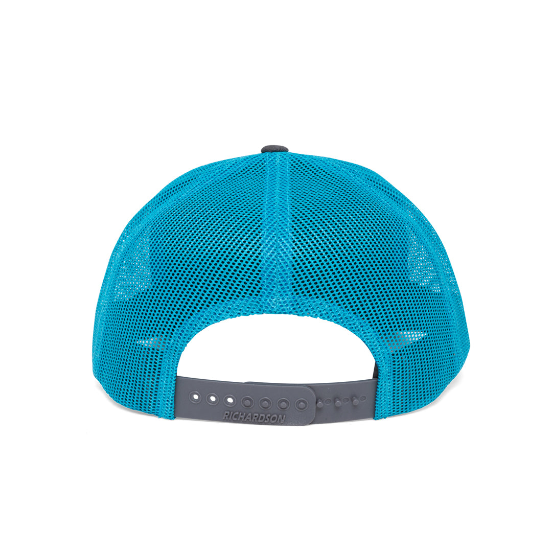 Teal & Grey Snapback with Round Leather Logo Patch
