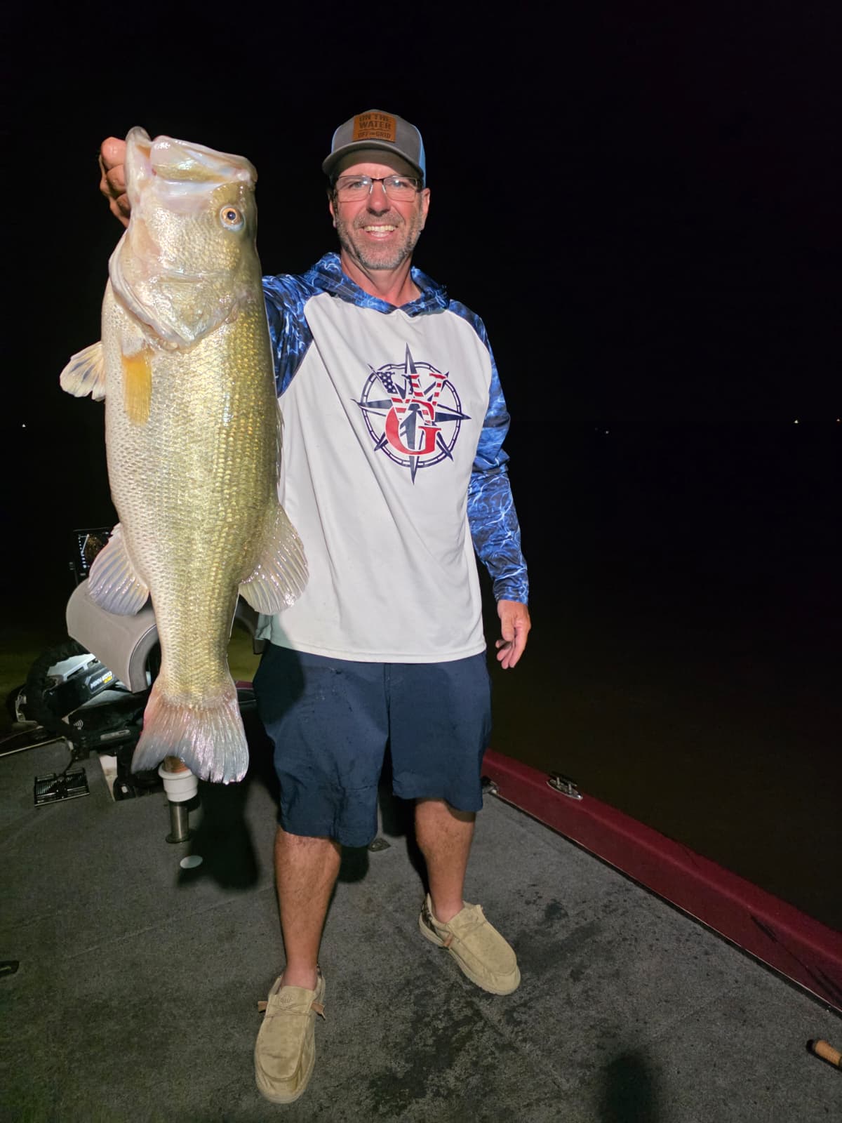 Red, White & Blue Dark Water Camo Long Sleeve Hood UPF 50+