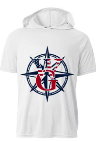 Red White & Blue Cooling Short Sleeve Hood Tee